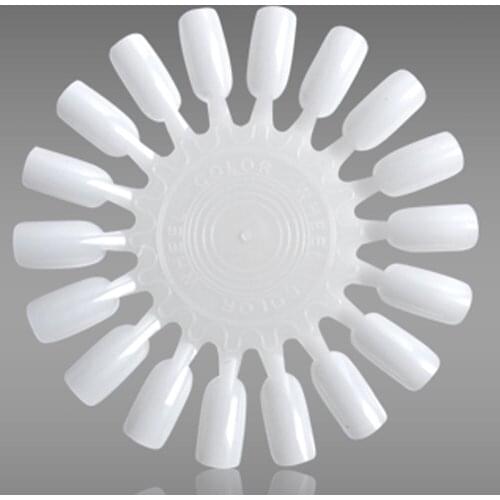 10 PCS Natural Transparent False Nail Tips Display Card with 18 tips Wheel Board Nail Art Tool NEW