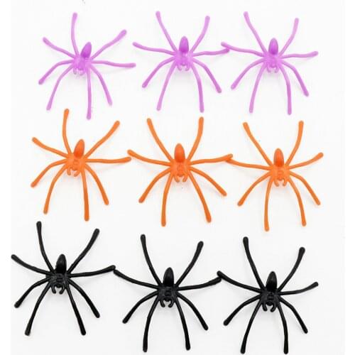 20pcs/set Plastic Spider Realistic Fake Spider Simulation Horror Toys Halloween Haunted House Bar Party Prop Decorations