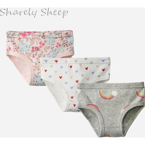 3-Pack Little Girl Soft Cotton Underwear Kids Briefs Breathable Comfort Toddler Panties for Teenage Girl Shorts Clothes(2-7Y)