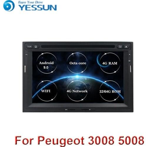 4G RAM Android 9 Car Multimedia Player For Peugeot 3005 3008 5008 Partner Berlingo Stereo GPS Navigation DVD 2 Din Car Radio