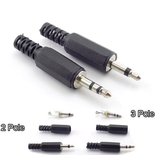 5/10pcs 3.5mm 2/3 Pole mono Audio Connectors Jack Plug Headphone Male Adapter 3.5mm plug 3.5 Male Jack Plug Wire Terminals E14