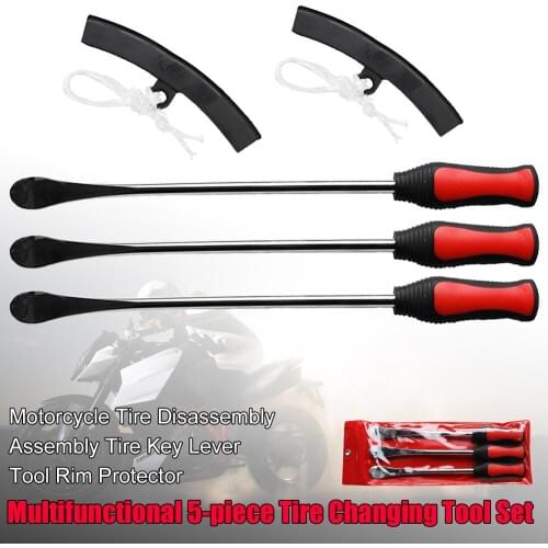 5 in 1 Multifunctional Tire Changing Tool Set Tire Disassembly Assembly Tire Key Lever Tool Rim Protector Motorcycle