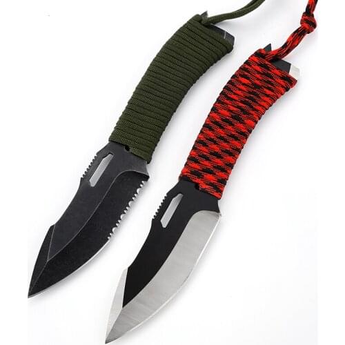 8.46'' Fixed Blade Knife Tactical Survival Hunting Knife Outdoor Camping Small Straight Knives EDC Fishing Tool Nylon Sheath