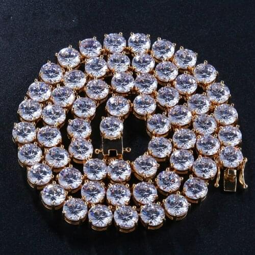 8mm Bling Bling Cubic Zirconia CZ Tennis Chains Fashion Hiphop Iced Out Necklace For Men Gold Silver Color Jewelry