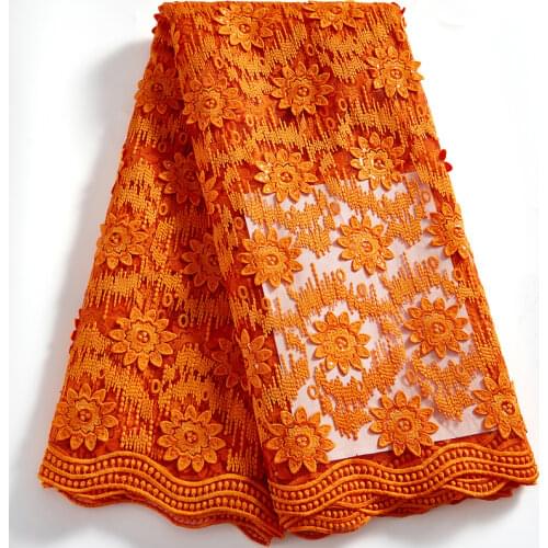 Afrcan Lace Fabric 2021 High Quaiity New Green French Tulle Sequins 3D Flowers Sewing Embroidery Fabrics Dresses For Women A2530