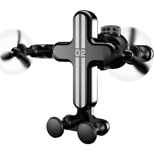 Aircraft Shape Car Holder Gravity Phone Holder Stand For iPhone/Android Cellphone 360 Rotation Air Outlet In Car Support Bracket