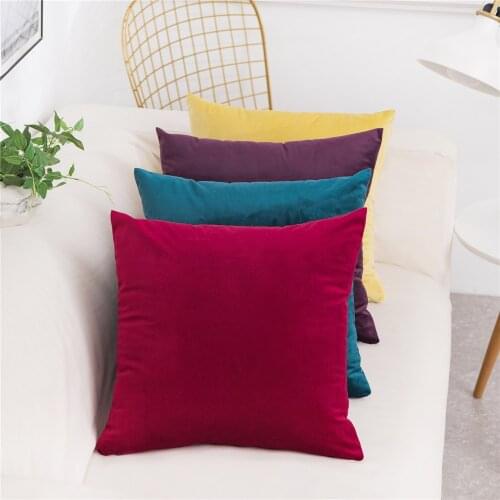 Solid Color Cushion Cover Soft Velvet Decorative Cushion Covers For Home Decor Sofa Bed Pillowcase Office Kids Room Pillow Case
