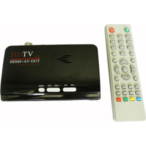 Digital Terrestrial HD DVB T T2 Protocol TV Box HD AV CVBS external TV Tuner Receiver With Remote Control for lcd monitor
