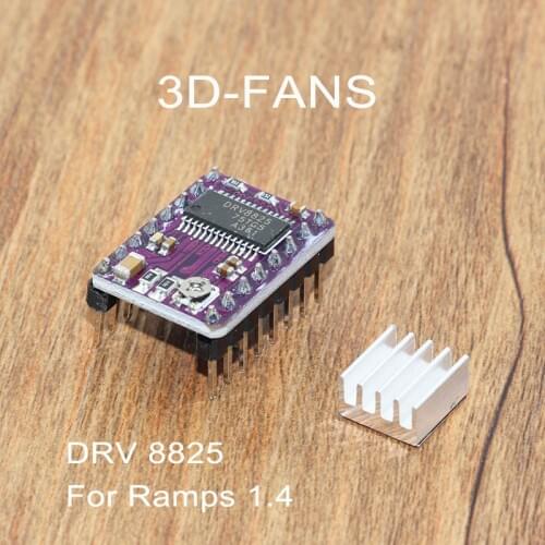 1Pc StepStick DRV8825 Stepper Motor Driver With Heat Sink For Ramps 1.4 Reprap 4 PCB Module For 3D Printer