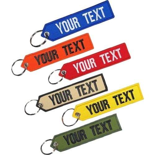 Customized keychain embroidery double-sided 12*3cm personalized outdoor climbing club tell me your text and text color
