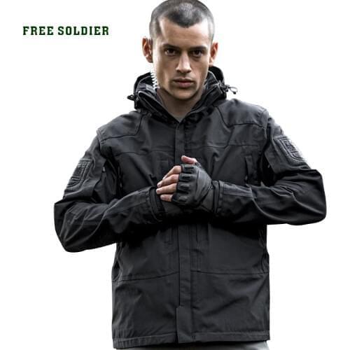 FREE SOLDIER outdoor tactical military jacket, wear-resistant, breathable, waterproof for camping hiking clothing,warm lining