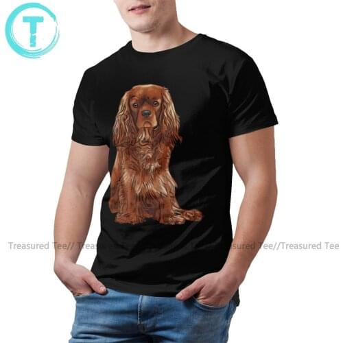 Spaniel Puppy T Shirt Cavalier King Charles Spaniel T-Shirt 100 Cotton Man Tee Shirt Awesome Printed Tshirt