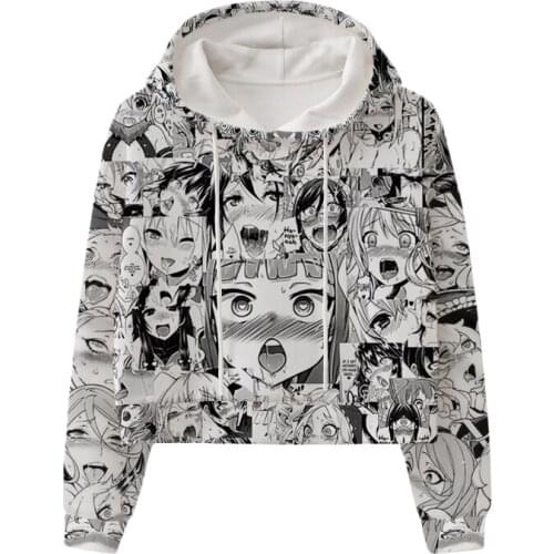 Anime Face 3D Short Hoodie Cosplay Sweatshirts Hoodies Pullover Casual Tops