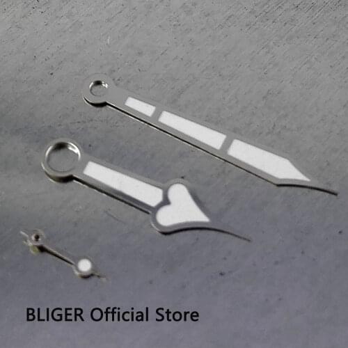 Silver Color edge white color luminous watch hands fit for eta 6497 6498 ST 36 Series hand winding movement