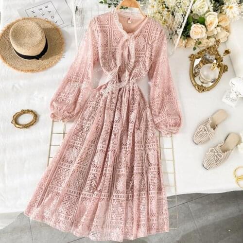 Lace Teenager Party Dress Igh Waist Bow Long Sleeve Sweet Big Girls Lace Dress Elegant Lady Long Kids Dresses Vestidos 12-20Y