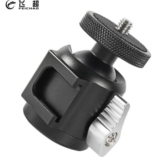 FEICHAO Mini Tripod Ball Head 360 Degree Swivel Ballhead Dual Use 1/4 Screw Cold Shoe for Camera Speedlite Tripod Selfie Stick