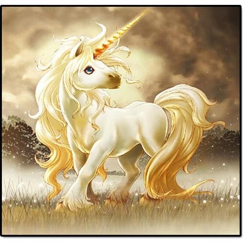 New full drill Diamond embroidered pair cartoon unicorn diamond cross stitch living room corridor decorative painting