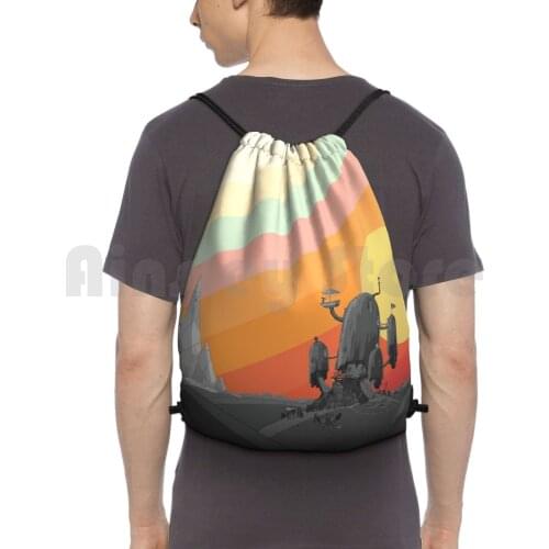 Land Of Ooo ( Adventure Time ) Backpack Drawstring Bag Riding Climbing Gym Bag Adventure Time Adventure Fan Art Finn Jake