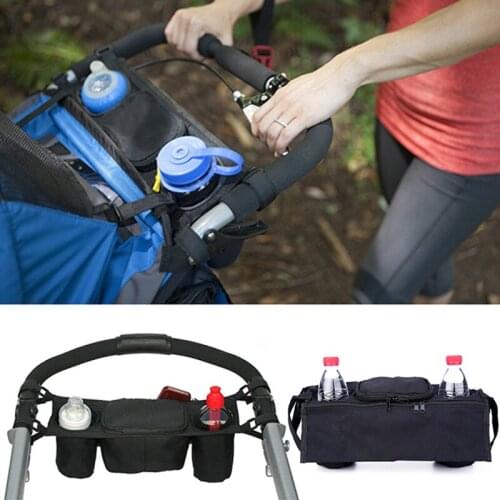 Removable and washable baby stroller frame storage bag baby bottle water mobile phone storage bag