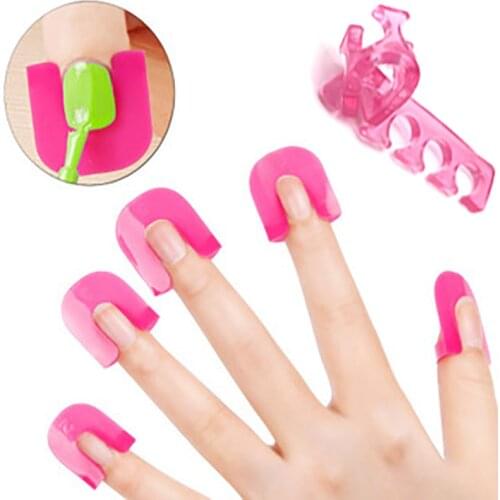 1Pair +26Pcs Silicone Finger /Toe Elastic Corrector Separator 10 Sizes Curve Overflow Natural Nails Clip UV Gel Manicure Tools