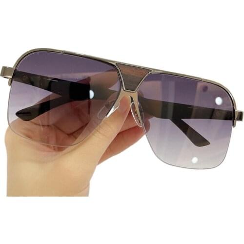Summer Sunglasses For Women Men Half-Rim Multicolor Oversized Glasses Gradient UV400 Lens Eyewear Oculos De Sol Feminino