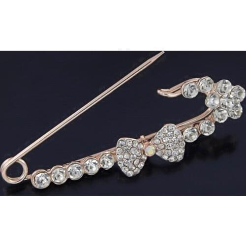 Utei Jewelry Crystals Bow Brooch High Quality Special Gift For Fans And Friends Clothes Jewelry Long Pin