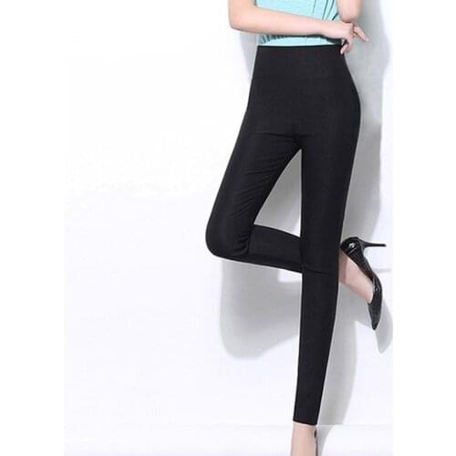 High Waist Womens Leggings White Black Stretch Trousers For Women Spring Autumn Breathable Solid Skinny Pants Female Plus Size