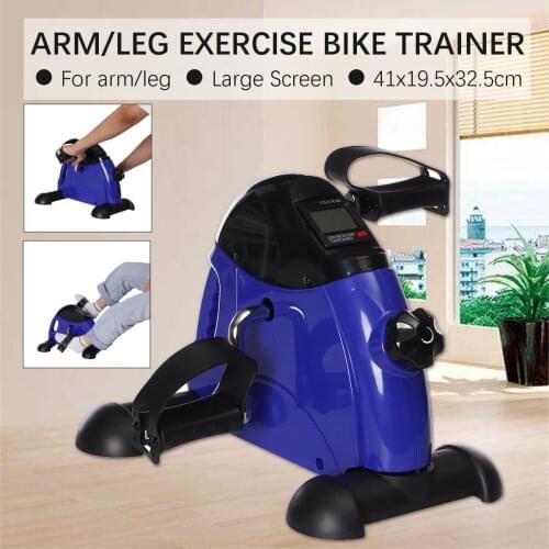 LCD Display Pedal Exercise Bike Trainer Indoor Cycling Bikes Stepper Home Gym Fitness Equipment Arm/Leg Physical Therapy Blue