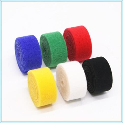 1PCS Hook&loop Nylon Fastening Tape Magic Tape Strap Width 1cm or 2cm Cable Tie 5 Meters Injection Hook 6 Color choice