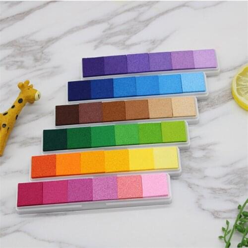 10 Colors Cute Fashion Strip Oil Based For DIY Craft Rubber Stamps For Ink Pad Fabric Wood Paper Wedding Gift Finger Print
