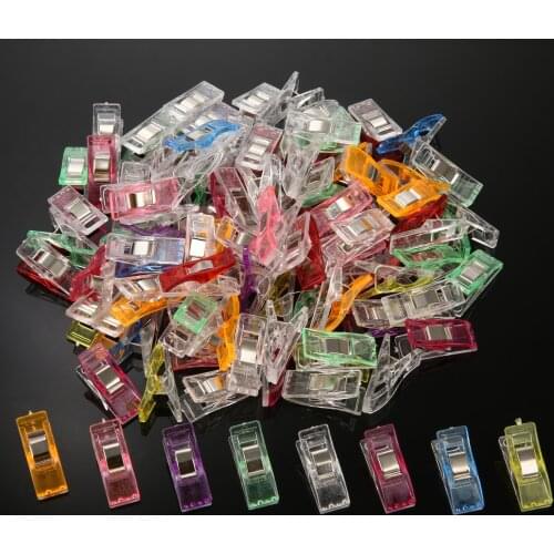 100pcs Plastic Sewing Clips Cloth Holding Multicolored DIY Carft Accessories Garment Clips Home Office Supply