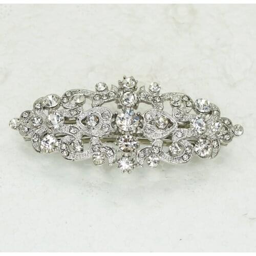 12pcs/lot Wholesale Fashion Crystal Rhinestone Flower hair Barrettes Wedding party hair Accessories E101054
