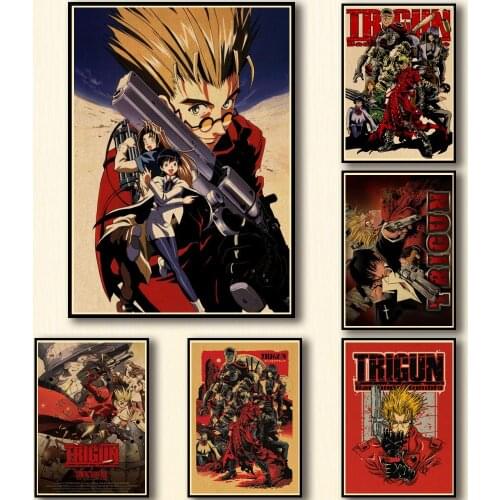 33 Designs Anime Trigun Kraftpaper Poster Artwork Homedecal Fancy Wall Sticker for Coffee House Bar
