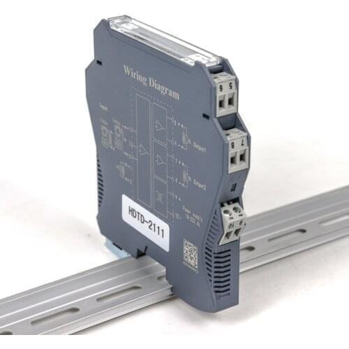 35mm DIN rail analog converter 0-10v 4-20ma signal isolated transmitter