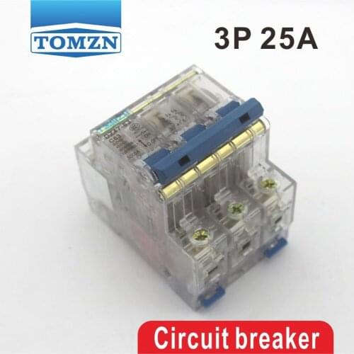 3P 25A 400V~ 50/60HZ Transparent case Mini Circuit breaker MCB safety breakers