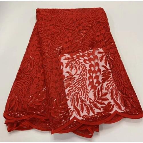 African Mesh Lace Fabric 2021 High Quality Lace With Sequins French French Lace Fabric Sewn In Nigeria R3989