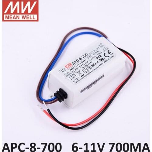 Meanwell APC-8-700 LED Power Supply 8W 7~11V 700mA constant current IP42 switching power supply driver for LED strip lighting