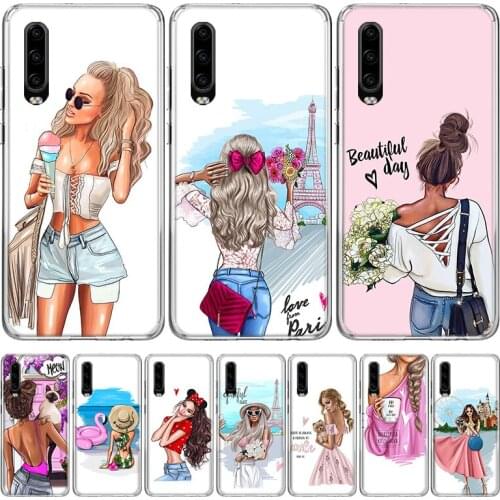 Anastasia kosyanova art Brown Hair Female Phone Case for Huawei P30 P40 P20 P10 Mate 20 10 30 Lite Pro P Smart Z Plus + Art Shel