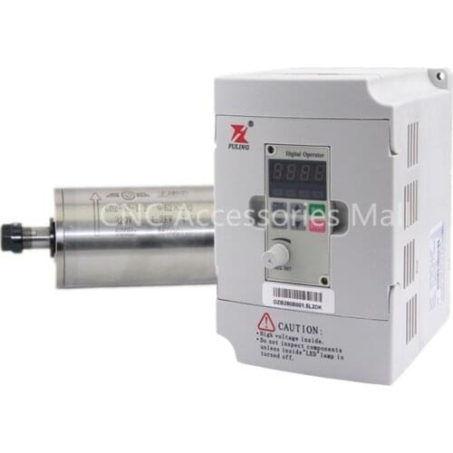 Water cooled spindle motor 1.2kw ER11 GDZ62-1.2(36000rpm) for CNC metal engraving & 1.5kw DZB280B001.5L2DK VFD Inverter