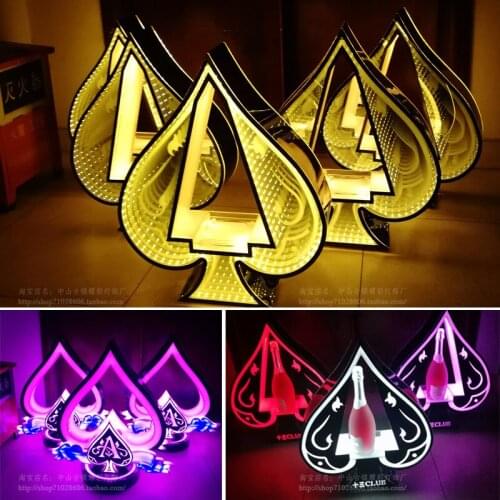 Energy-saving LED light source luminous spades a wine base ktv bar supplies wine base acrylic material wine rack foreign wine ra