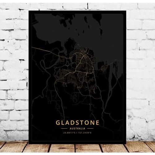 Gladstone Gold Coast Hervey Bay Launceston Mackay Australia Poster