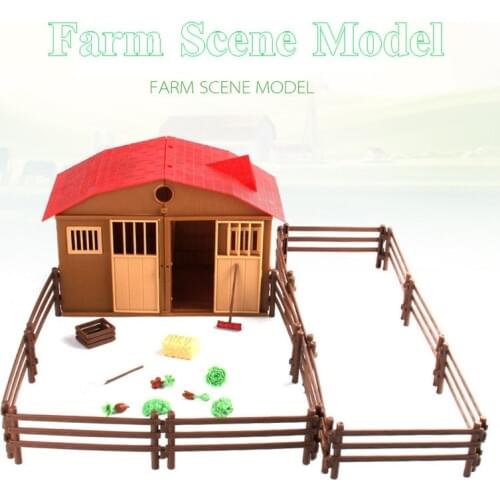 Simulation Farm Scene House Play Model Doll House Toy For Children Baby DIY Educational Toys Poultry Animal Building Kits Gifts