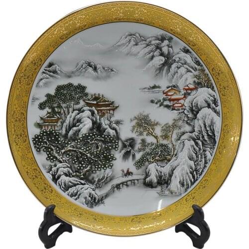 Ceramics fashion modern painting porcelain plates home decoration crafts decoration