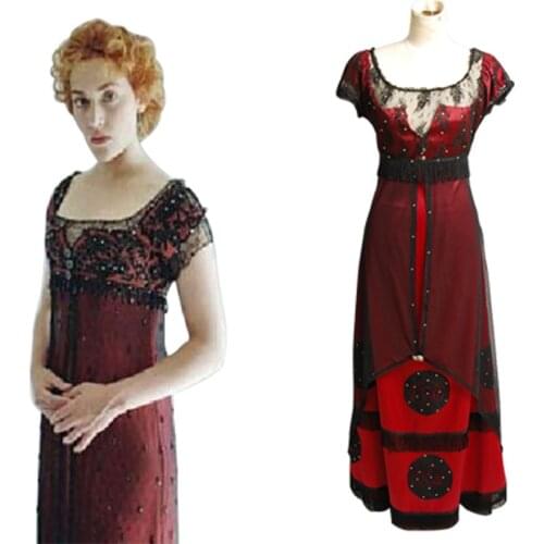 Titanic Rose Jump Dress Costume Victorian Cosplay Costume Halloween Carnival Costume Full Sets