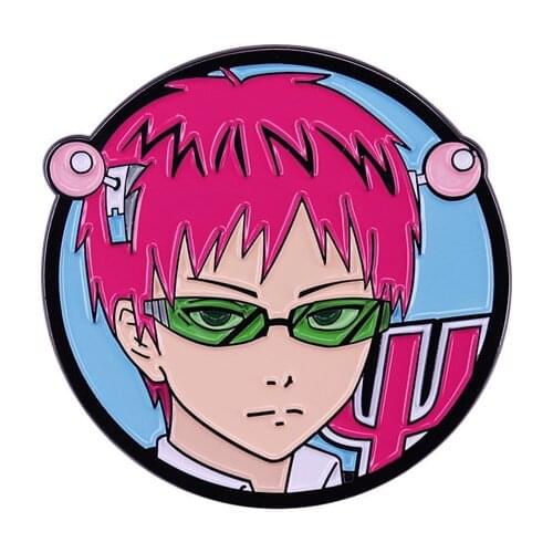 Cool Saiki K Enamel Pin The Disastrous Life of Saiki Kusuo Anime Figures Metal Lapel Pin Brooch Clothes Backpack Hat Accessories