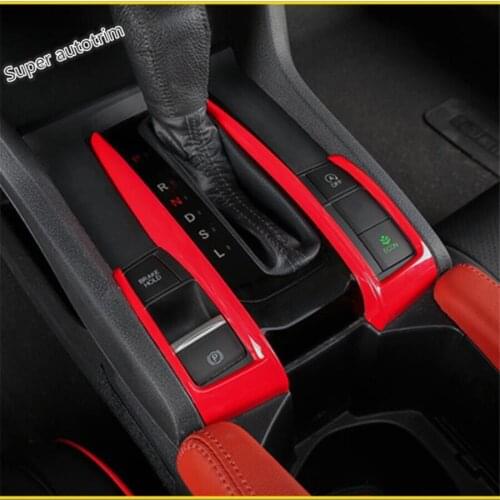 Lapetus Transmission Stalls Gear Shift Box Frame Cover Trim 2 Piece Interior Accessories Fit For Honda Civic Sedan 2016 - 2020