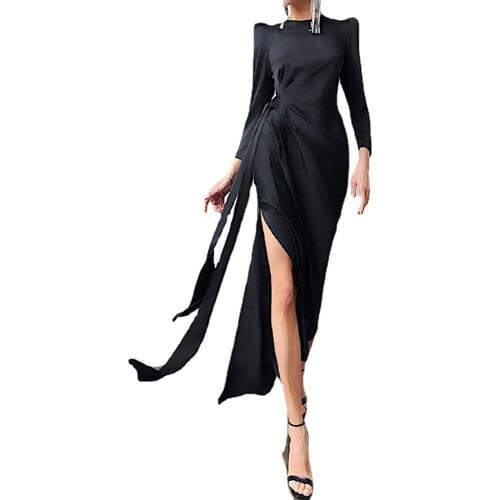 Summer Dress Rose Red Sleeveless Sexy Maxi Dresses 2019 Split Bow V Neck Holiday Beach Dress Floor-length Vestidos Feminina JD42