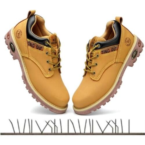 Fashion big size steel toe work boots safety shoes breathable autumn and winter anti-puncture tooling low boots protect footwear