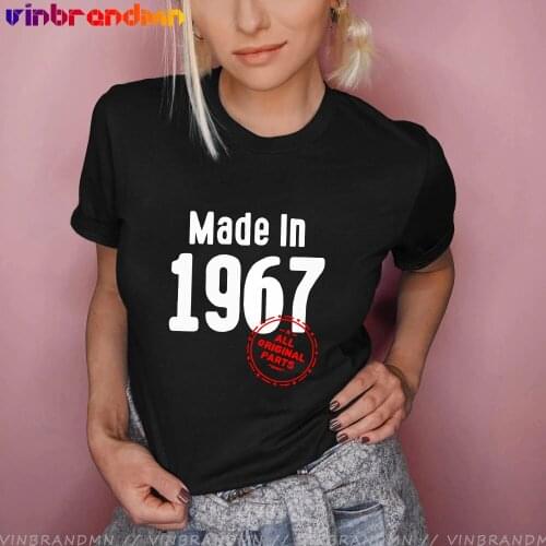 Fashion Vintage Made In 1967 All Original Parts T shirt for women mother 54th Birthday Born in 1967 T-shirt womens 60s Clothing