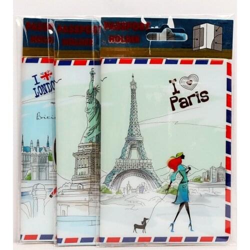 Fashion Miss love travel Passport Cover ID Credit Card Bag PVC&PU Leather Business Card Holder Passport Holder 14*9.6CM